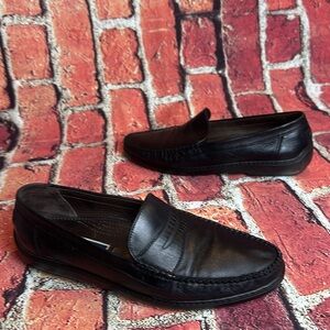 Vintage BRAGANO- BLACK Soft LEATHER Loafer made in ITALY Men's 10 M